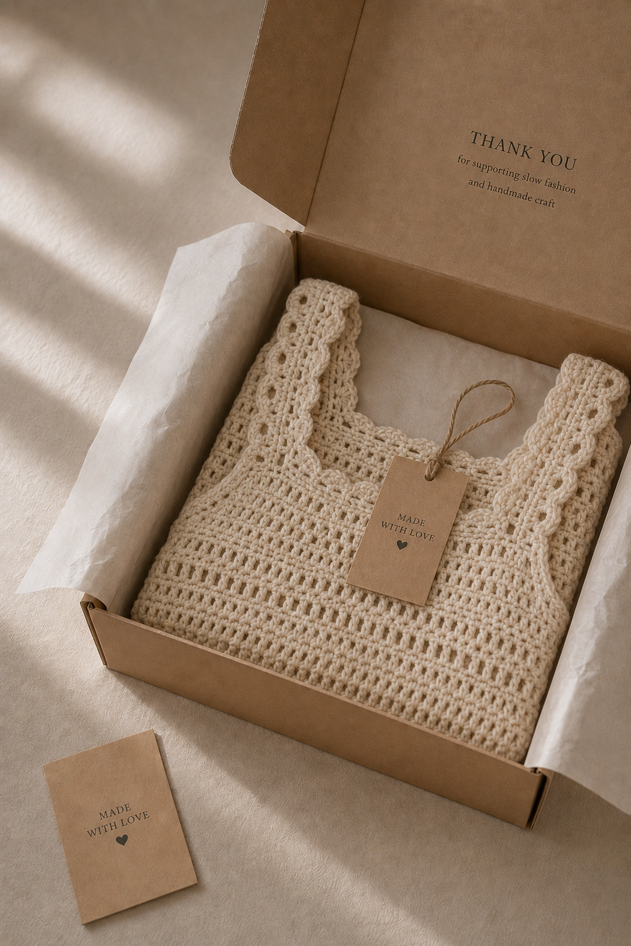 Crochet Packaging, handmade value